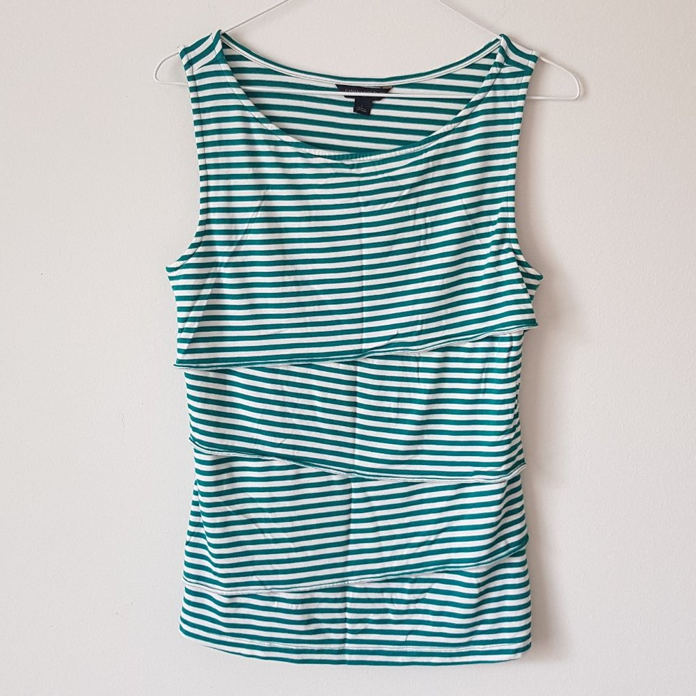 Banana Republic green and white tank top